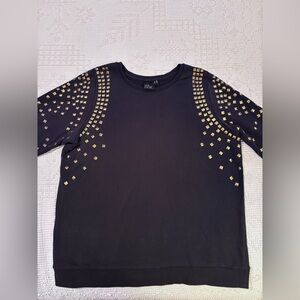 ASOS Curve Black Studded pullover sweatshirt